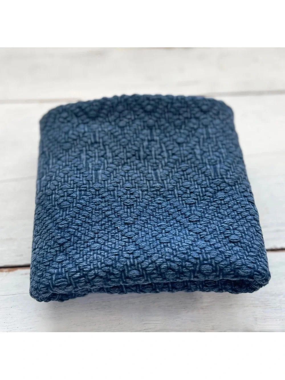 Pottery Barn Blue Textured Lumbar Pillow